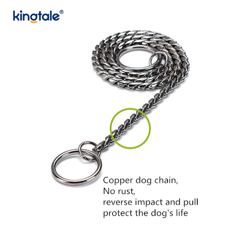 Collier de chaîne de chien de serpent en métal de cuivre pur pour les chiens de petite et moyenne taille