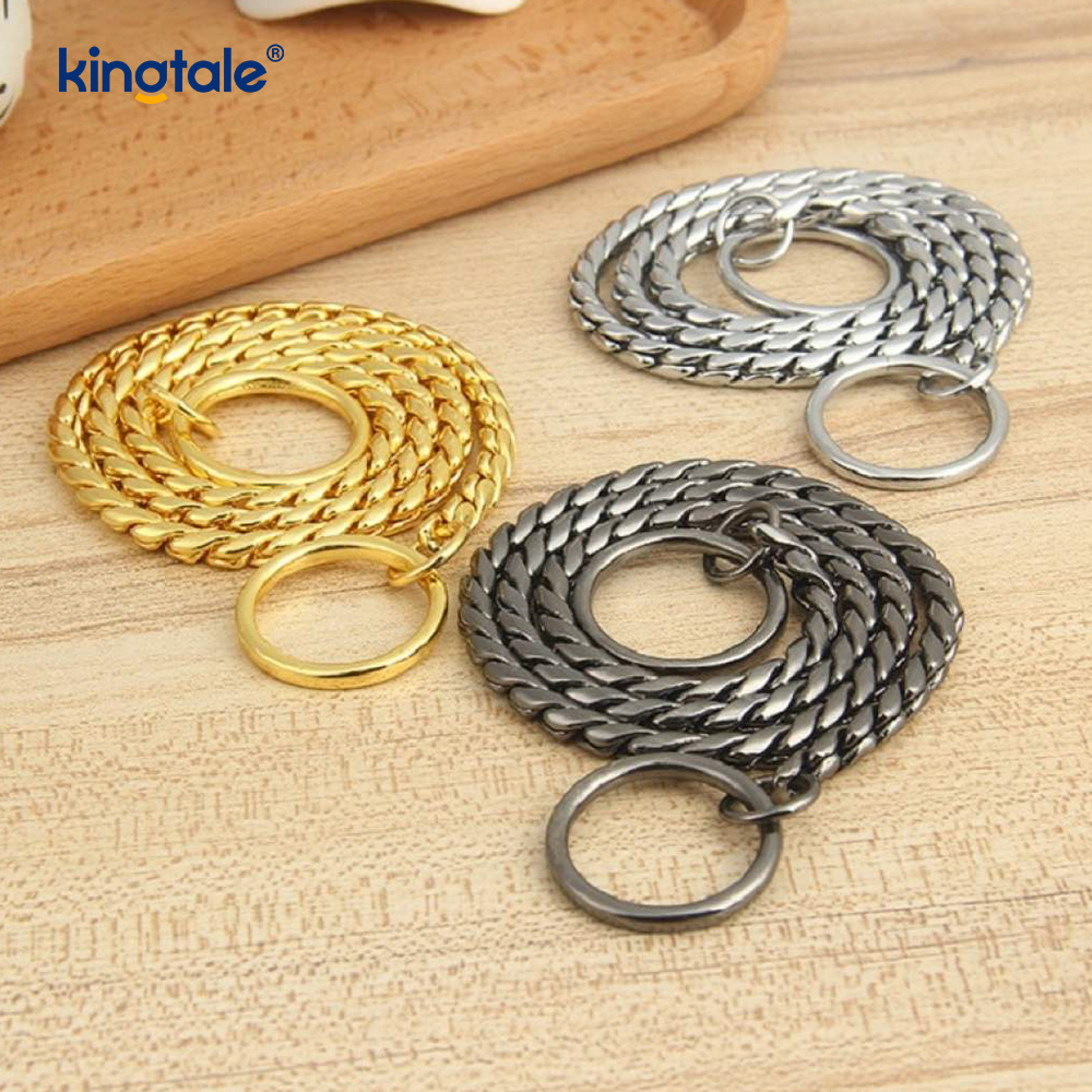 Collier de chaîne de chien de serpent en métal de cuivre pur pour les chiens de petite et moyenne taille