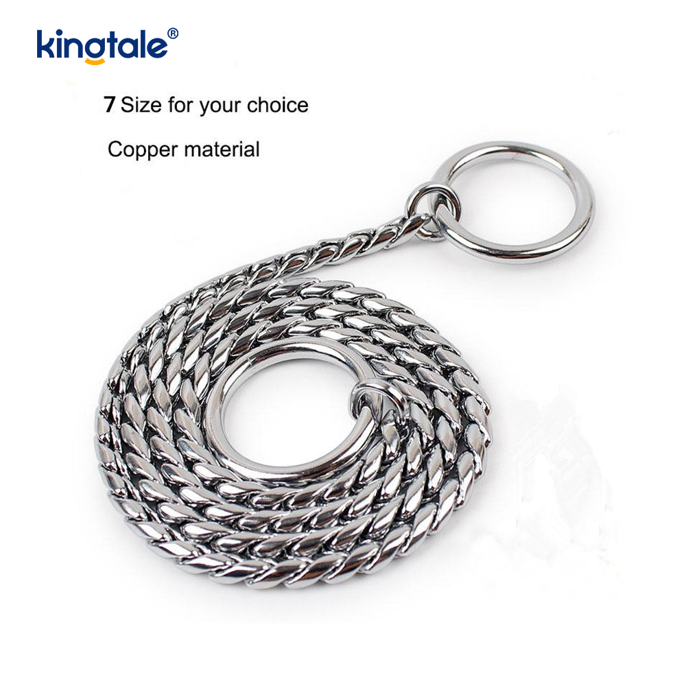 Collier de chaîne de chien de serpent en métal de cuivre pur pour les chiens de petite et moyenne taille