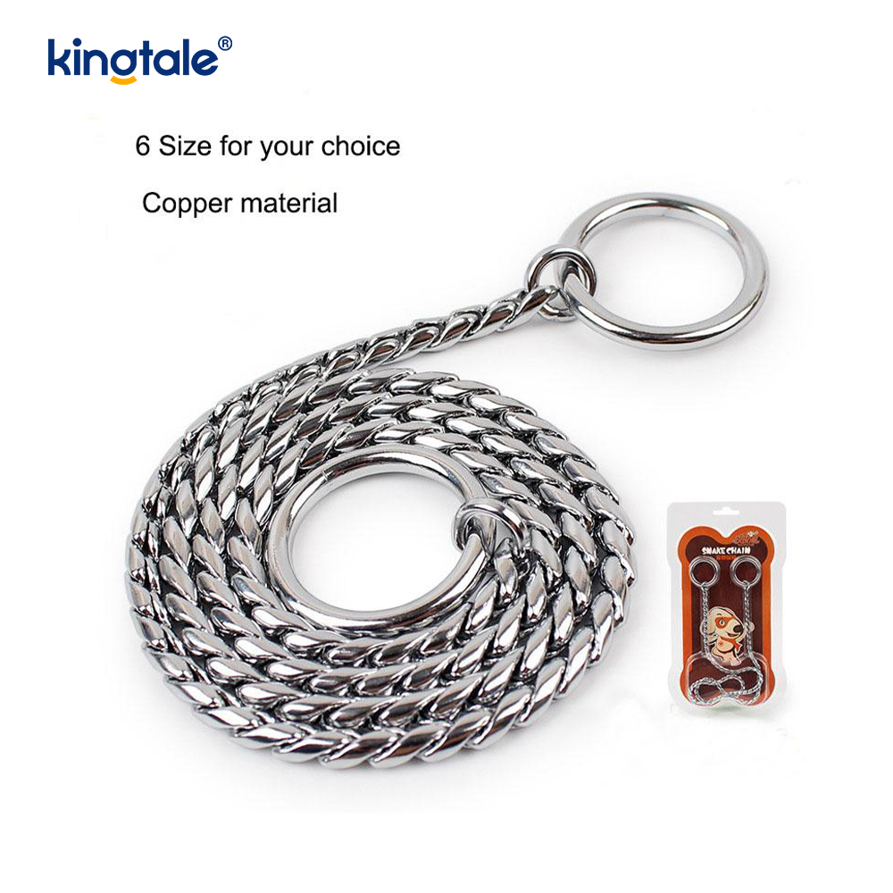 Collier de chaîne de chien de serpent en métal de cuivre pur pour les chiens de petite et moyenne taille