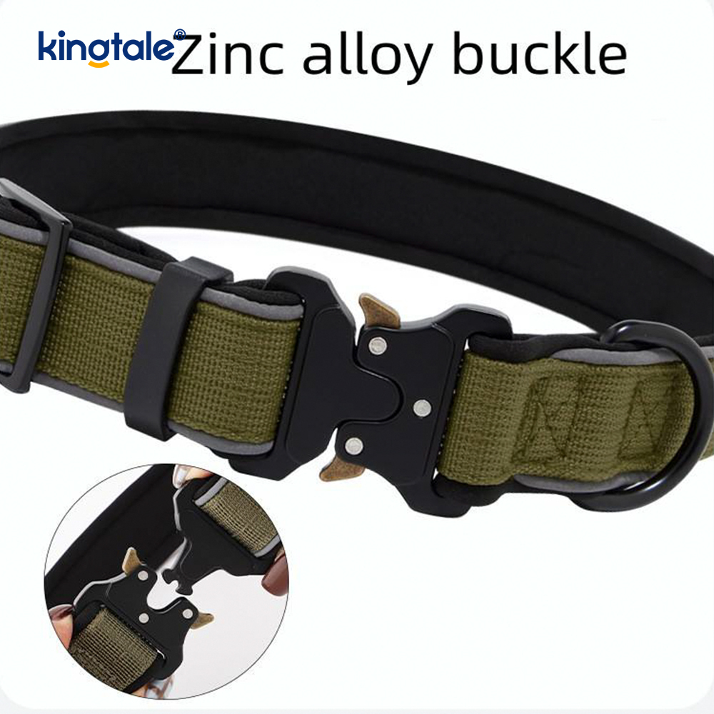 Boucle tactique réfléchissante réglable lourde de collier de chien pour les chiens de M L