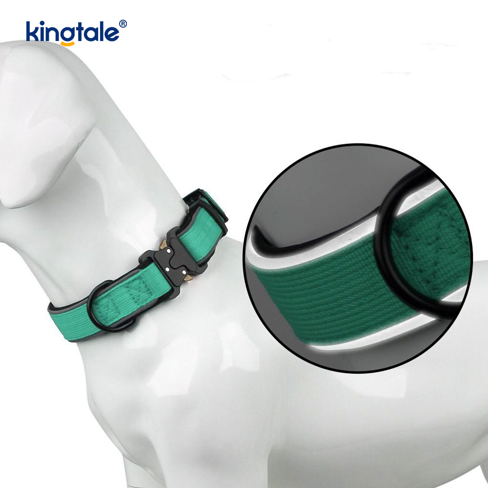 Boucle tactique réfléchissante réglable lourde de collier de chien pour les chiens de M L