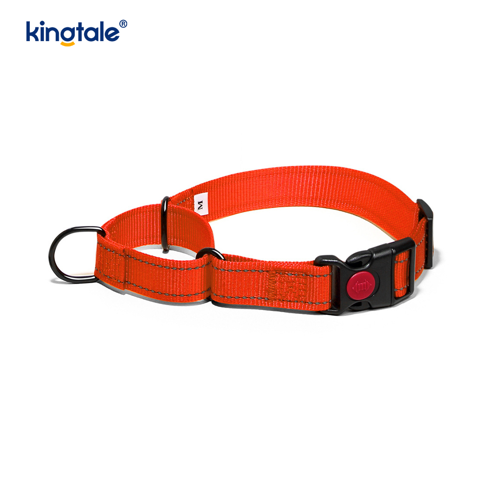 Collier de chien de martingale en nylon réglable réfléchissant sans traction pour les chiens S M A L L