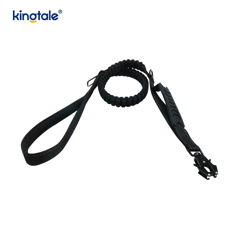 Laisse élastique réfléchissante pour collier de chien, tactique robuste, sans traction