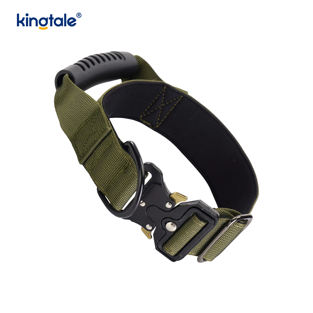 Poignée de contrôle en nylon pour entraînement tactique et collier à boucle en métal à dégagement rapide