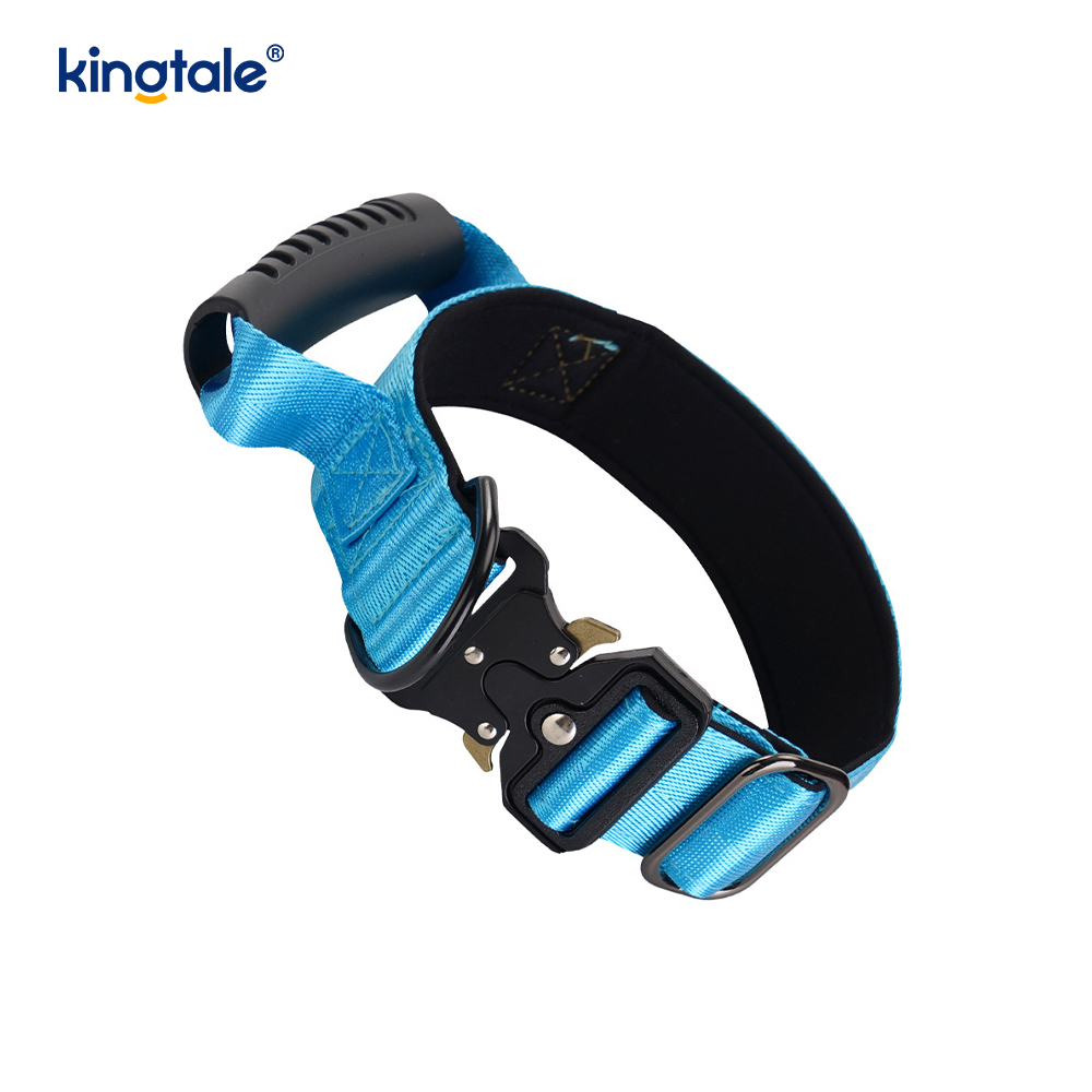 Poignée de contrôle en nylon pour entraînement tactique et collier à boucle en métal à dégagement rapide