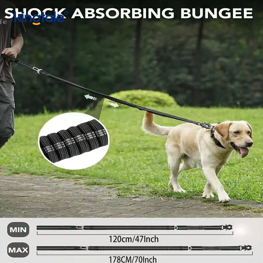 Laisse pour chien robuste 4 en 1 avec ceinture de sécurité de voiture et poignée rembourrée douce