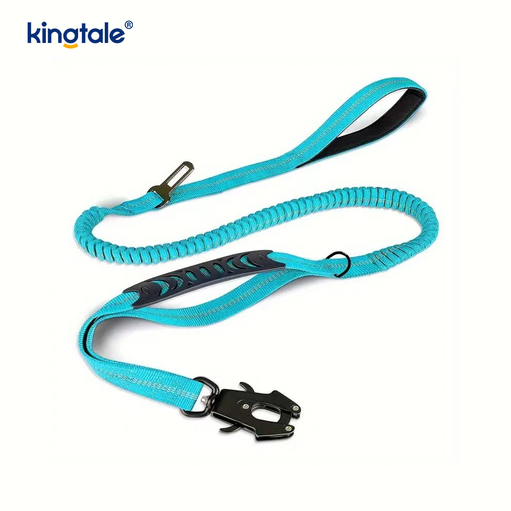 Laisse pour chien robuste 4 en 1 avec ceinture de sécurité de voiture et poignée rembourrée douce