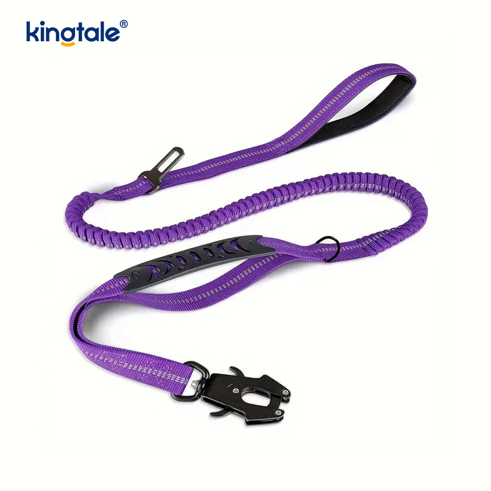 Laisse pour chien robuste 4 en 1 avec ceinture de sécurité de voiture et poignée rembourrée douce