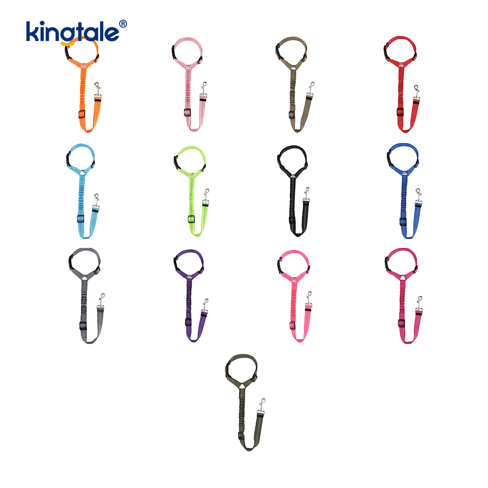 Laisse de ceinture de sécurité de voiture pour animaux de compagnie réfléchissante en polyester durable Anti-Rush Anti-Rush