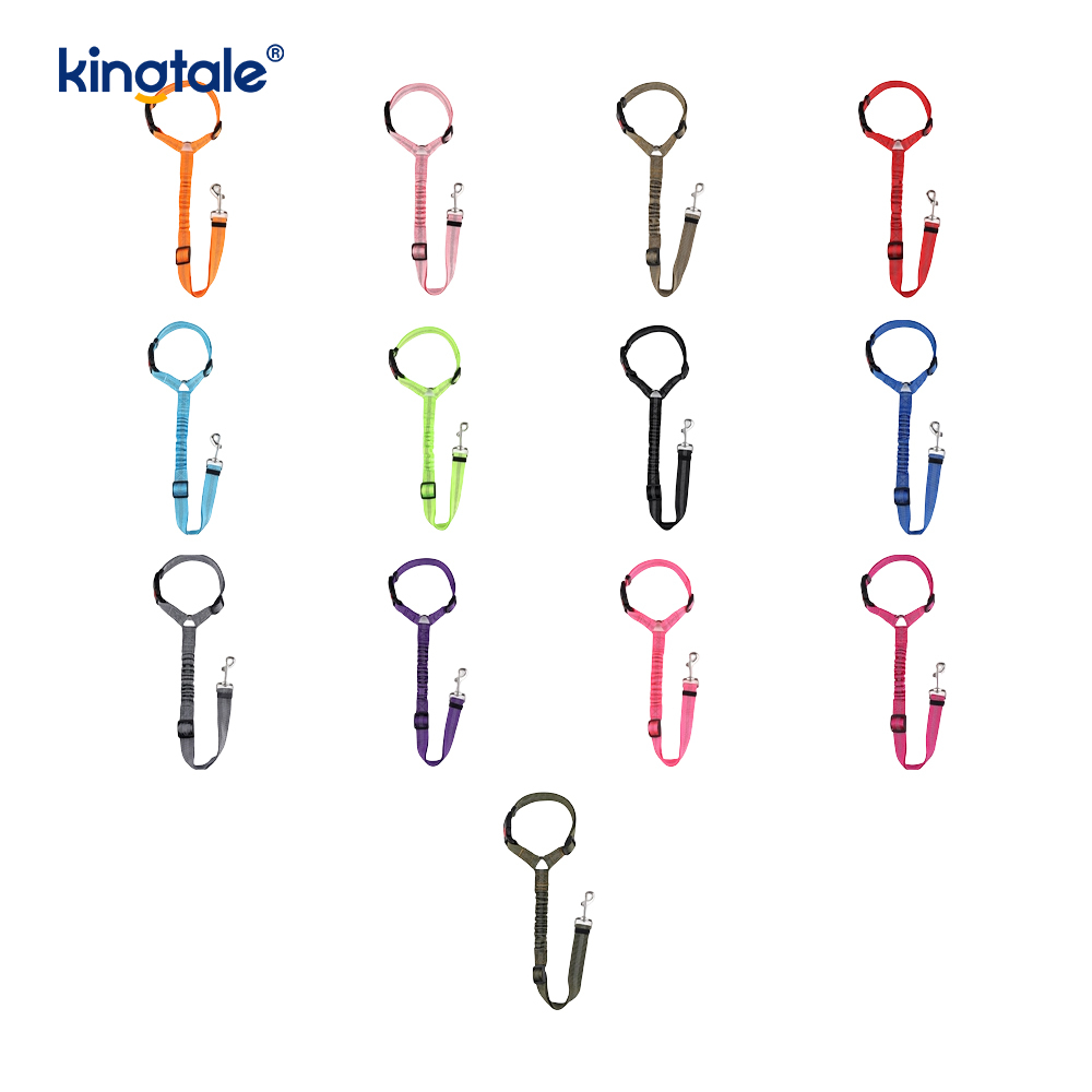 Laisse de ceinture de sécurité de voiture pour animaux de compagnie réfléchissante en polyester durable Anti-Rush Anti-Rush