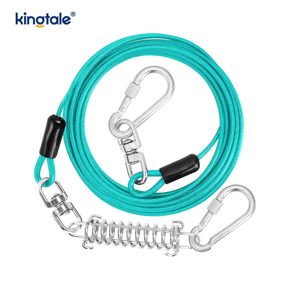 Câble d'attache de chien de laisse de formation de chien recouvert de plastique à ressort réfléchissant