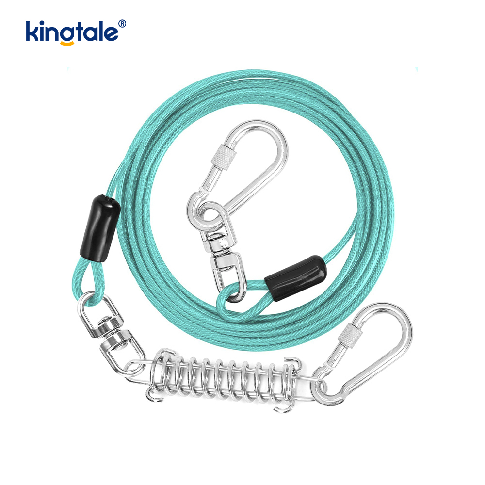 Câble d'attache de chien de laisse de formation de chien recouvert de plastique à ressort réfléchissant