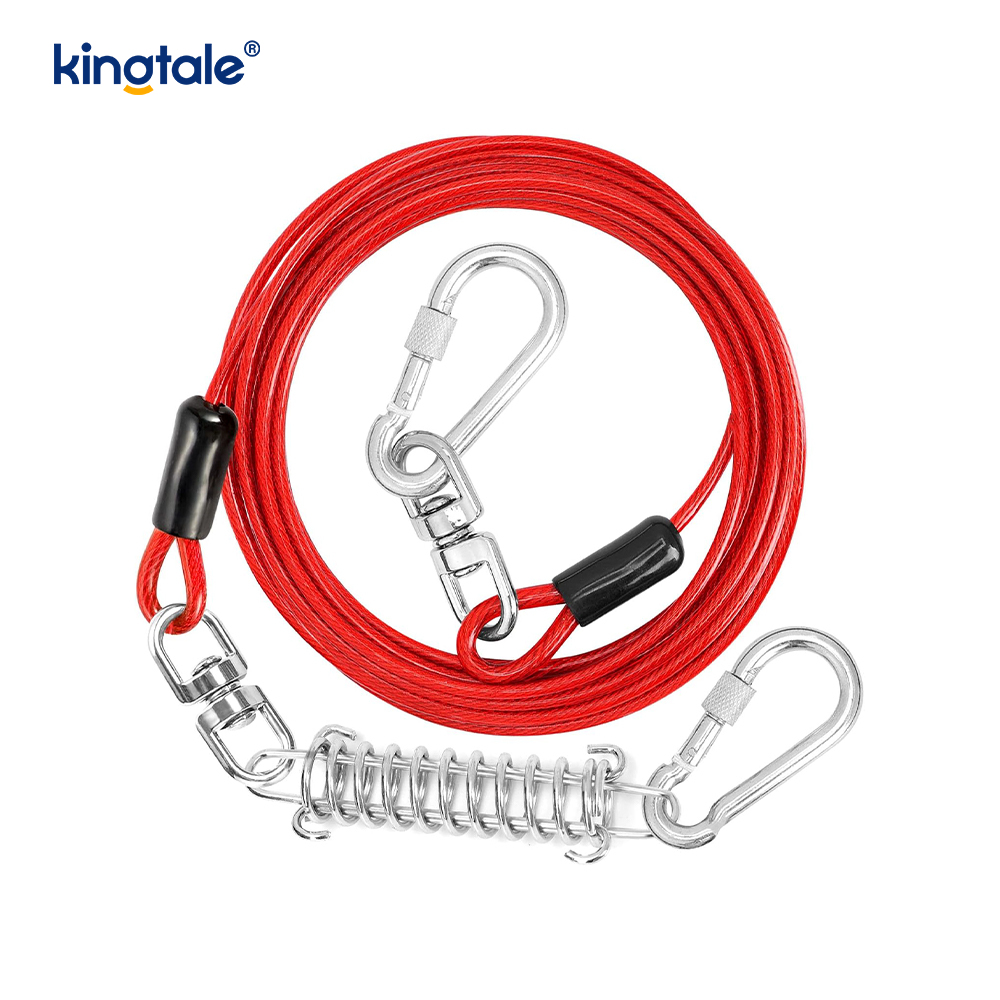Câble d'attache de chien de laisse de formation de chien recouvert de plastique à ressort réfléchissant