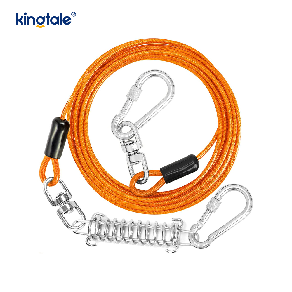 Câble d'attache de chien de laisse de formation de chien recouvert de plastique à ressort réfléchissant