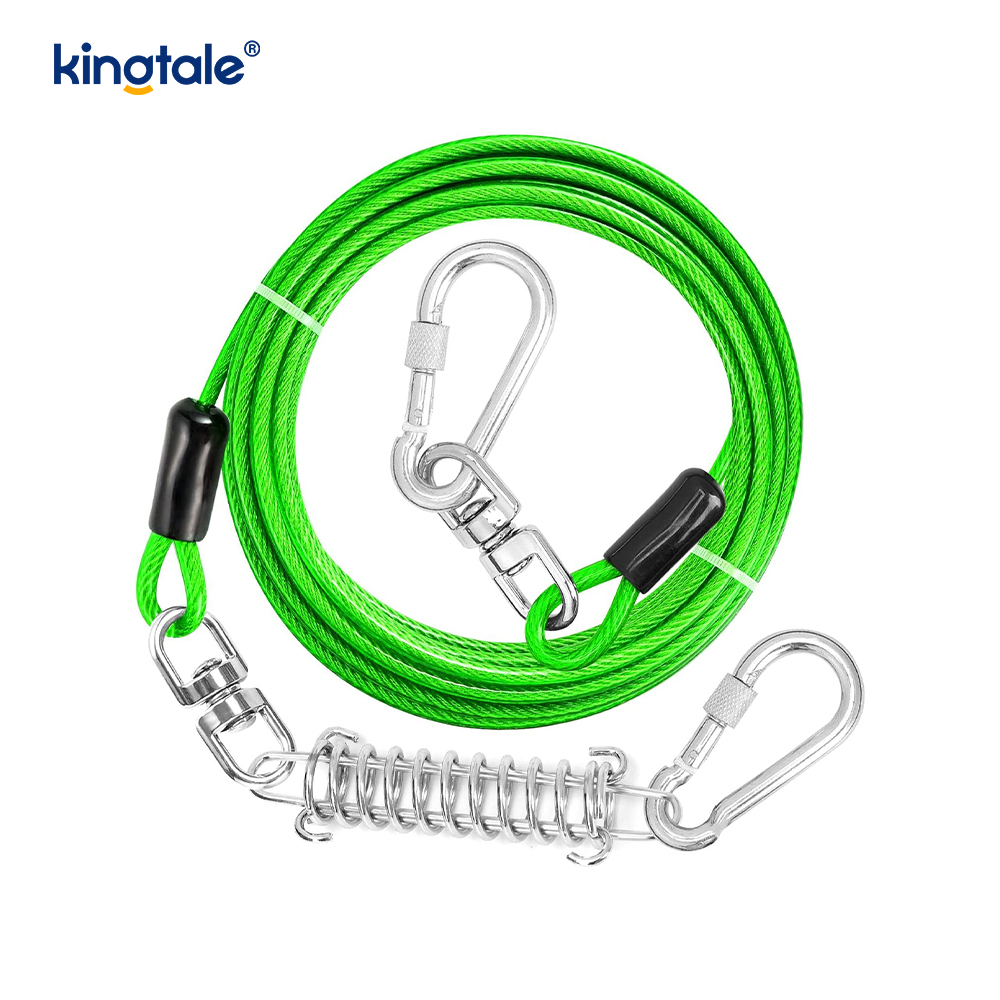 Câble d'attache de chien de laisse de formation de chien recouvert de plastique à ressort réfléchissant