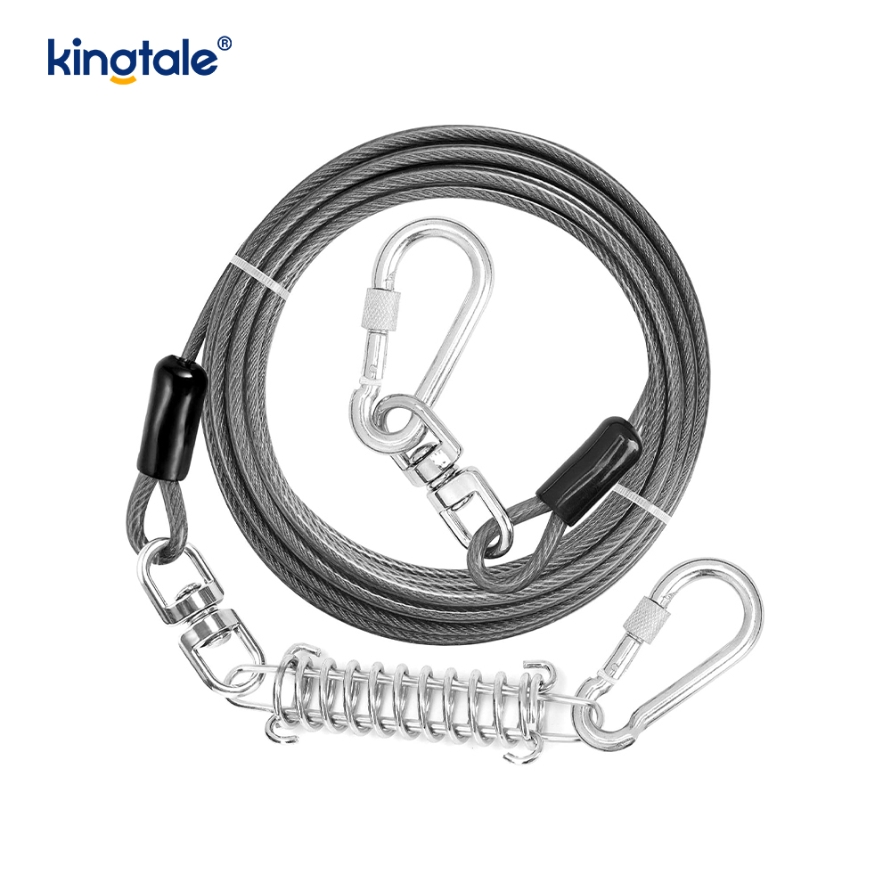 Câble d'attache de chien de laisse de formation de chien recouvert de plastique à ressort réfléchissant