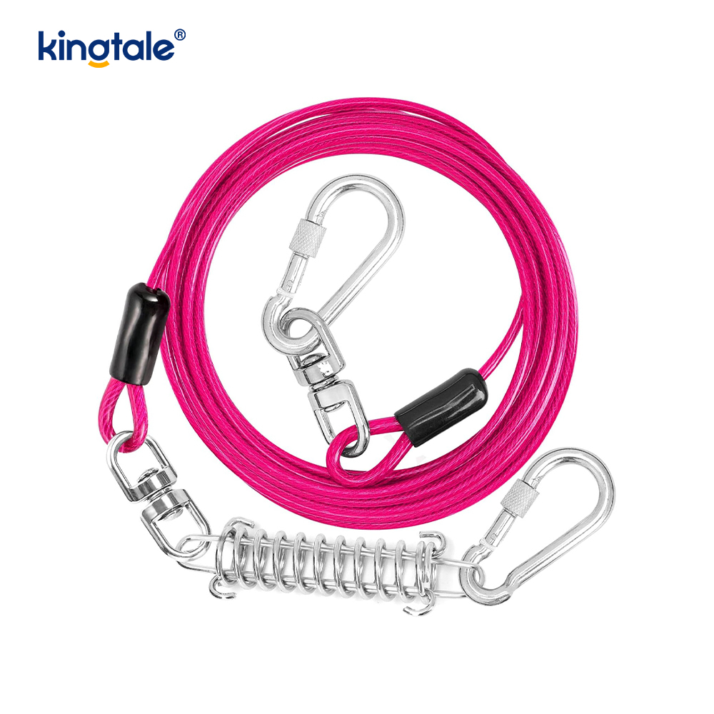 Câble d'attache de chien de laisse de formation de chien recouvert de plastique à ressort réfléchissant