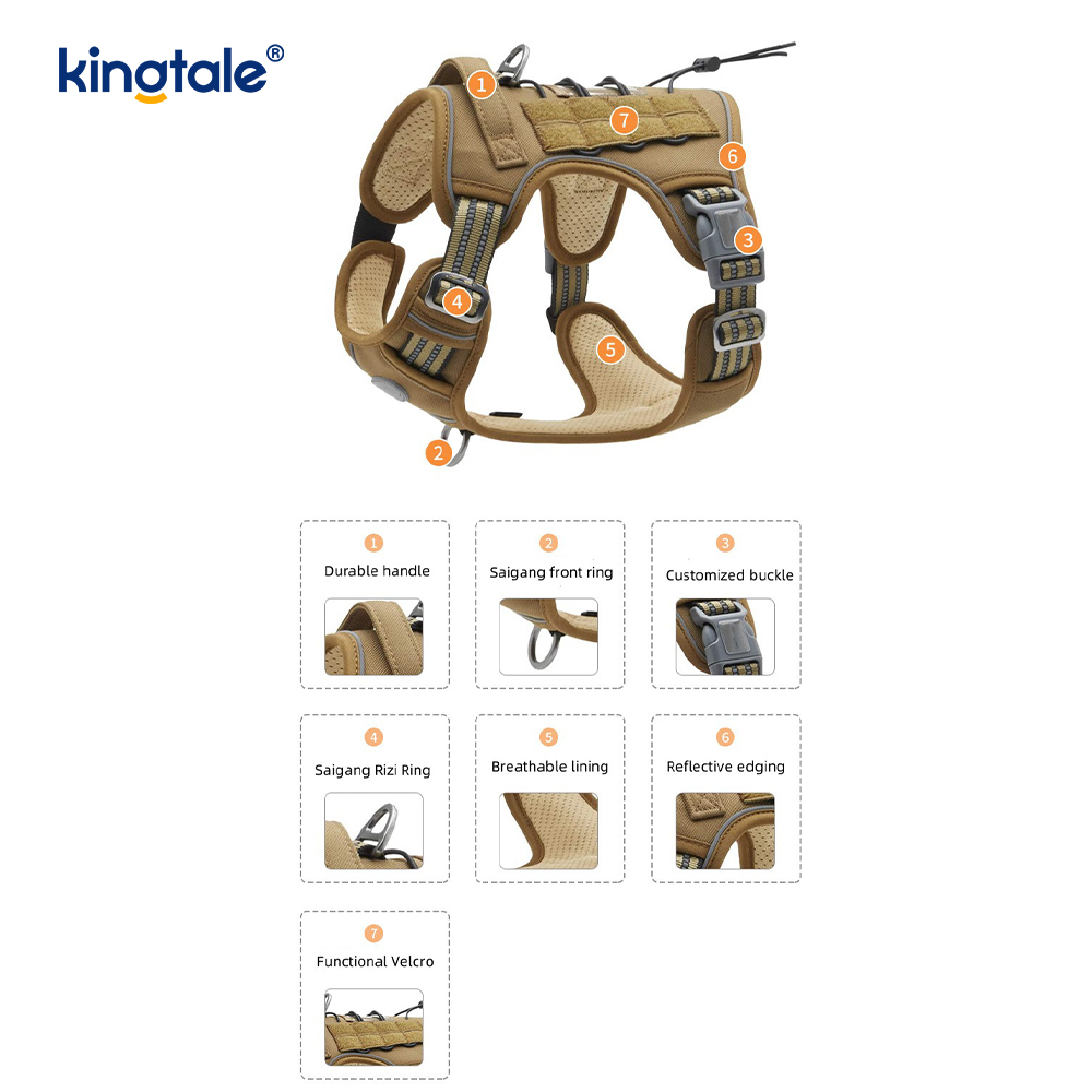 Ceinture en Nylon robuste sans traction pour chien, gilet, harnais d'entraînement, poitrine