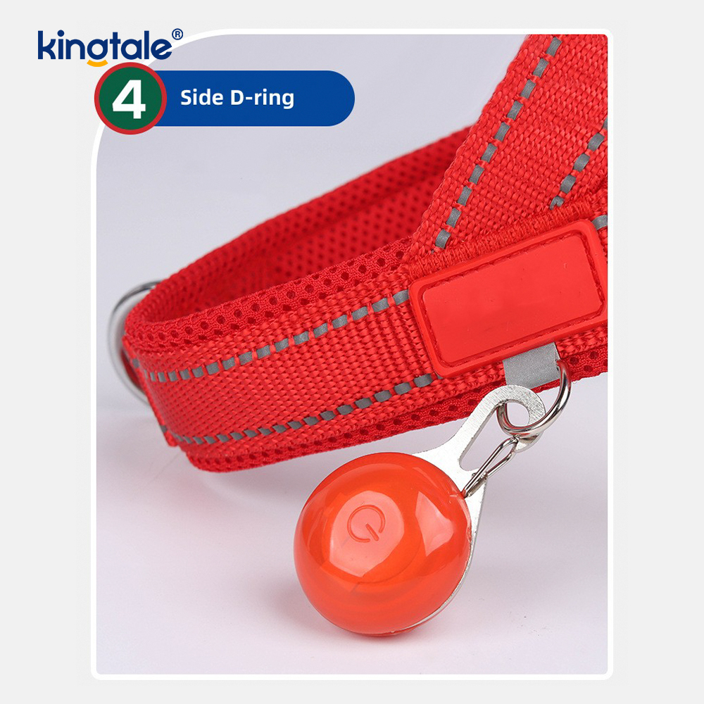 Harnais réfléchissant en nylon réglable pour chien de compagnie, vente en gros personnalisé, ensemble le moins