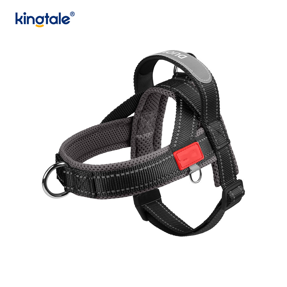 Harnais réfléchissant en nylon réglable pour chien de compagnie, vente en gros personnalisé, ensemble le moins