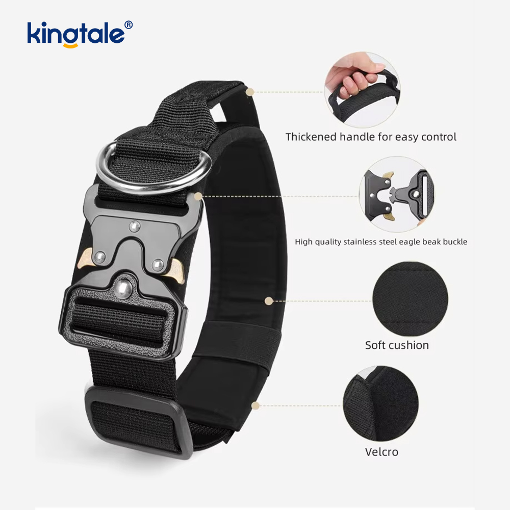 Ensemble de harnais de laisse de collier de chien tactique robuste pour grands chiens