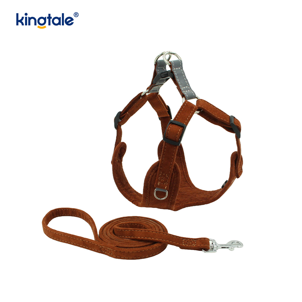 Ensemble harnais et laisse réglables en cuir pour petit chien et chat, strass scintillants