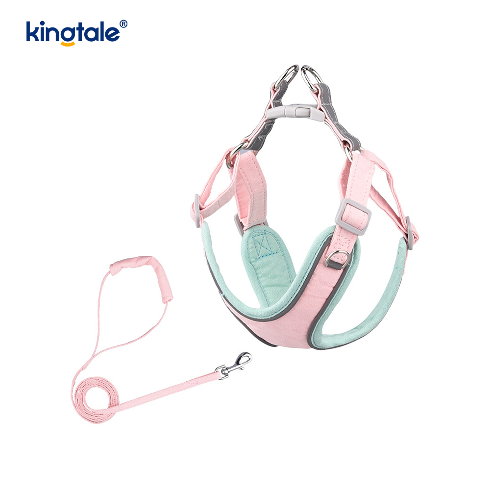 Ensemble harnais et laisse réglables en cuir pour petit chien et chat, strass scintillants