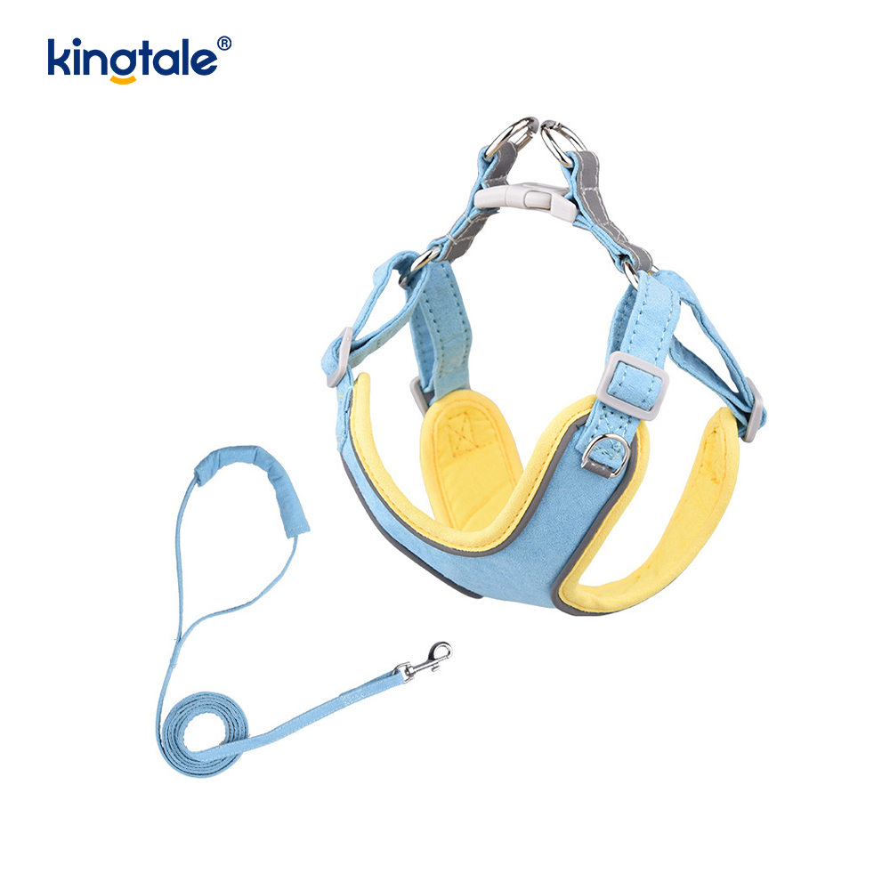Ensemble harnais et laisse réglables en cuir pour petit chien et chat, strass scintillants