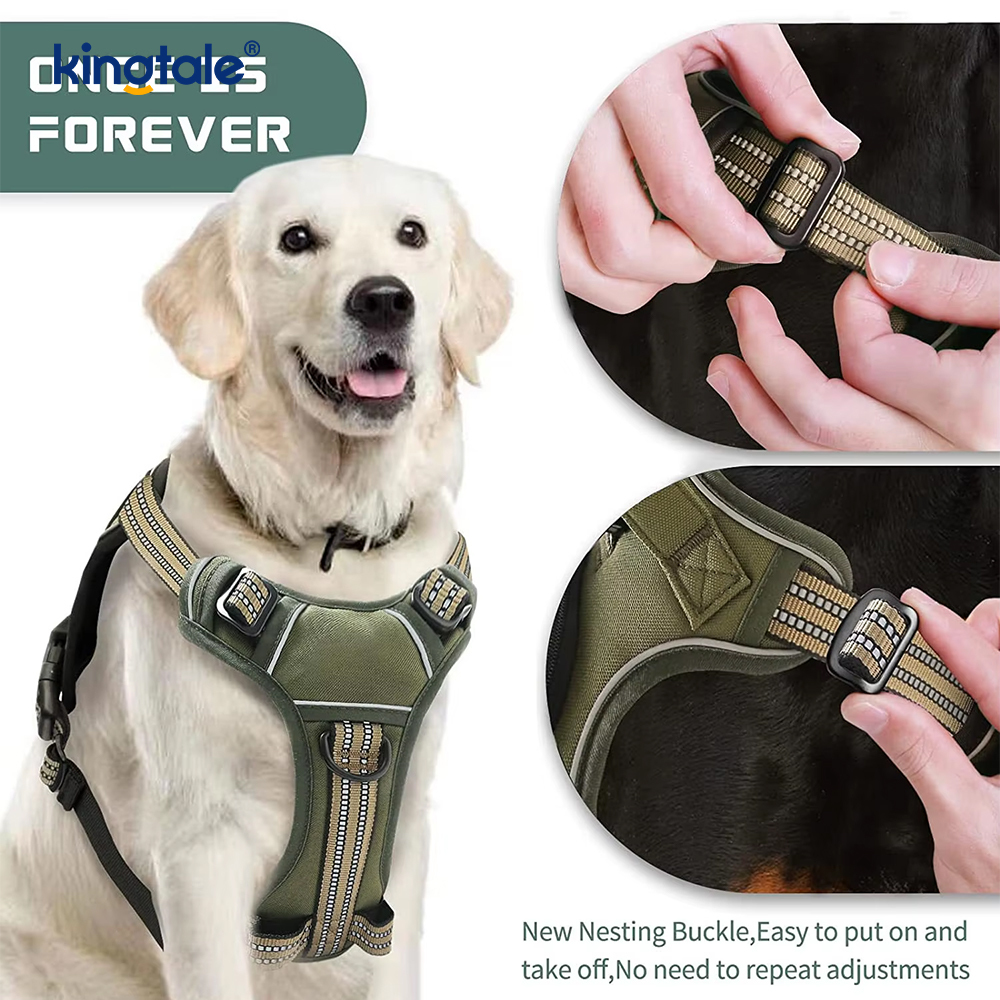 Gilet réglable sans étranglement pour animaux de compagnie, avec laisse pour chien, harnais de marche réfléchissant pour animaux de compagnie