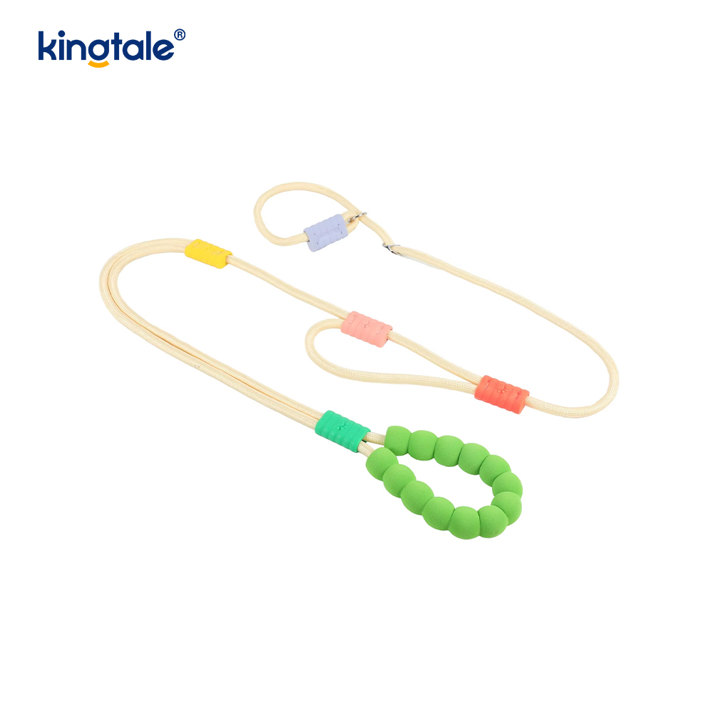 Aucune laisse colorée réglable en nylon durable de glissement de chien de poignée de double de traction