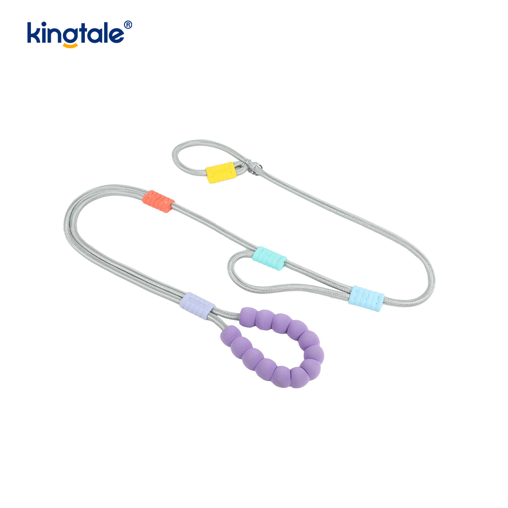 Aucune laisse colorée réglable en nylon durable de glissement de chien de poignée de double de traction