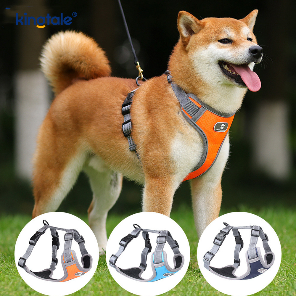 Harnais réfléchissant pour chien, réglable, doux et rembourré, sans traction, gilet Oxford pour chien