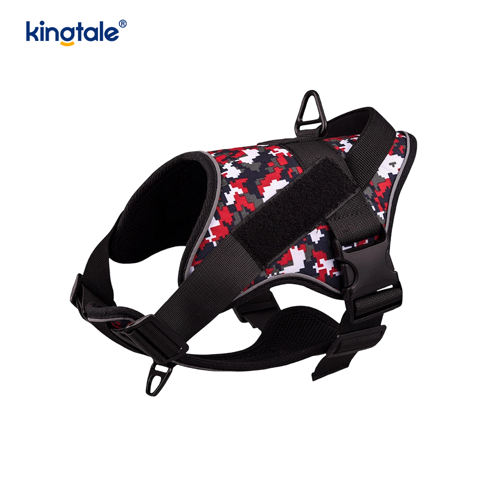 Harnais tactique robuste pour chien, gilet réfléchissant réglable sans traction pour animaux de compagnie