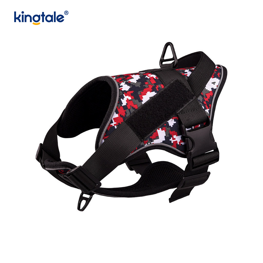 Harnais tactique robuste pour chien, gilet réfléchissant réglable sans traction pour animaux de compagnie