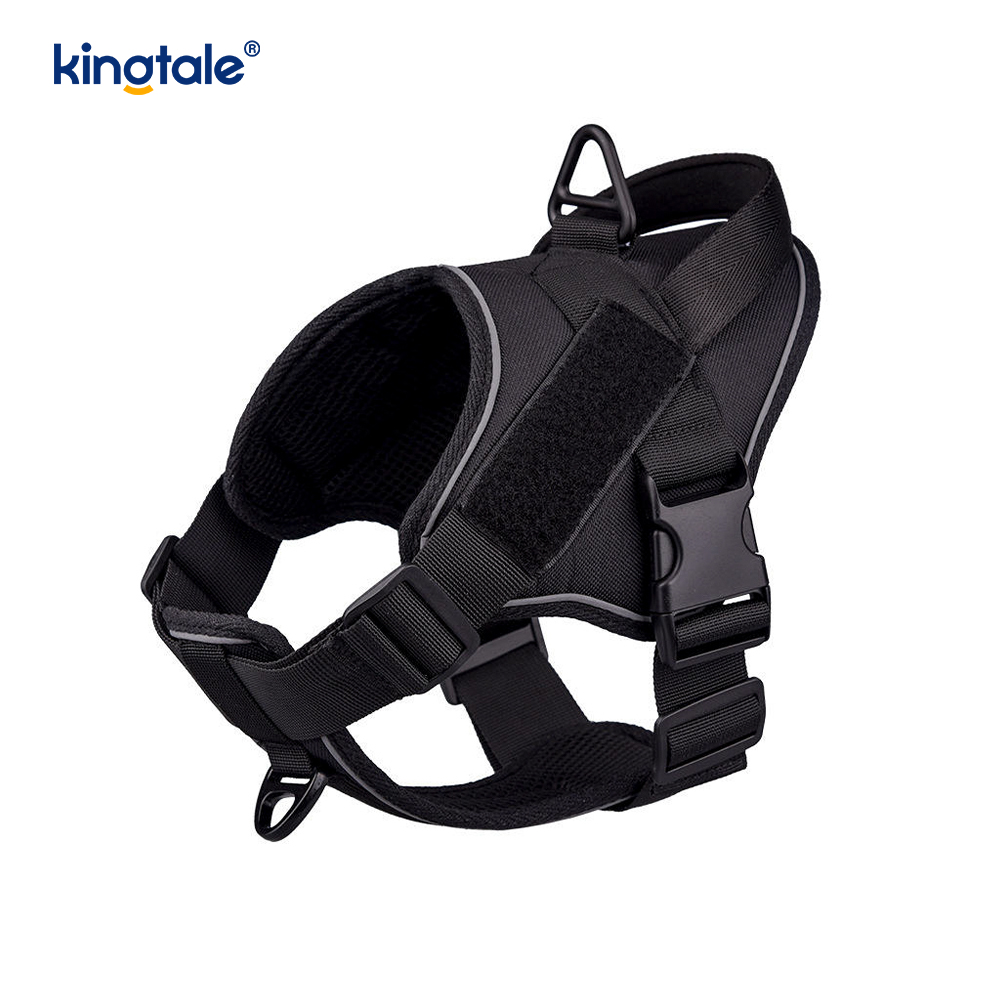 Harnais tactique robuste pour chien, gilet réfléchissant réglable sans traction pour animaux de compagnie