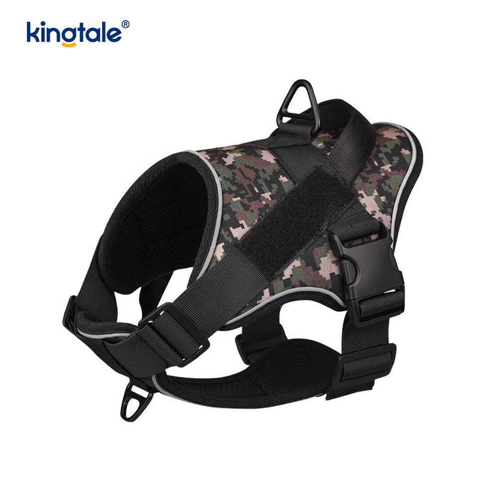 Harnais tactique robuste pour chien, gilet réfléchissant réglable sans traction pour animaux de compagnie