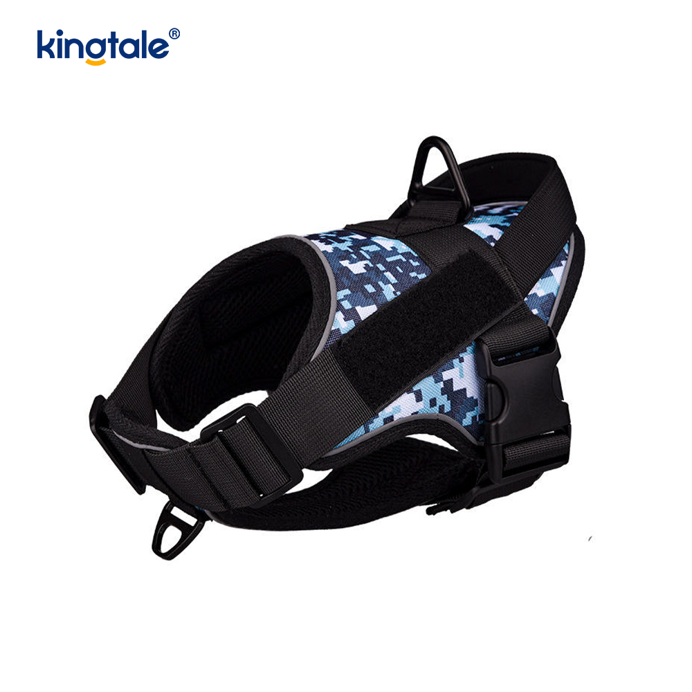Harnais tactique robuste pour chien, gilet réfléchissant réglable sans traction pour animaux de compagnie