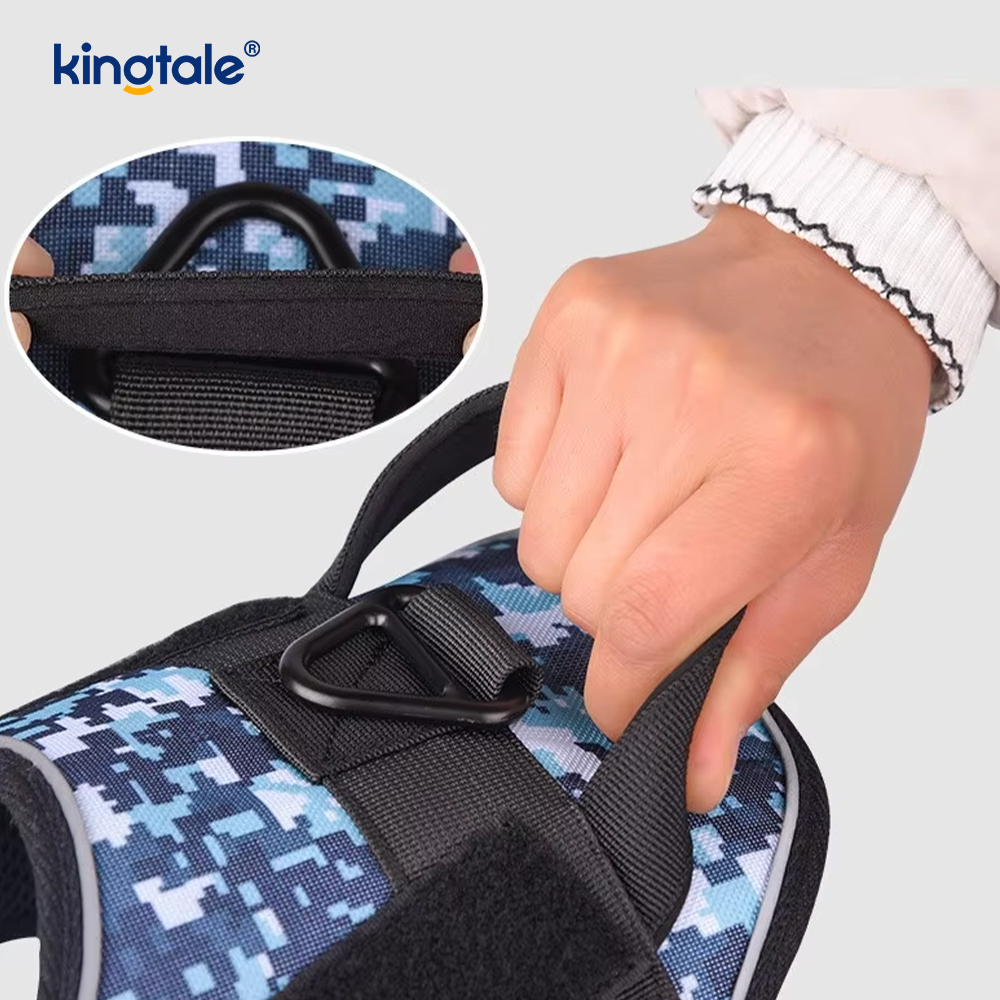 Harnais tactique robuste pour chien, gilet réfléchissant réglable sans traction pour animaux de compagnie
