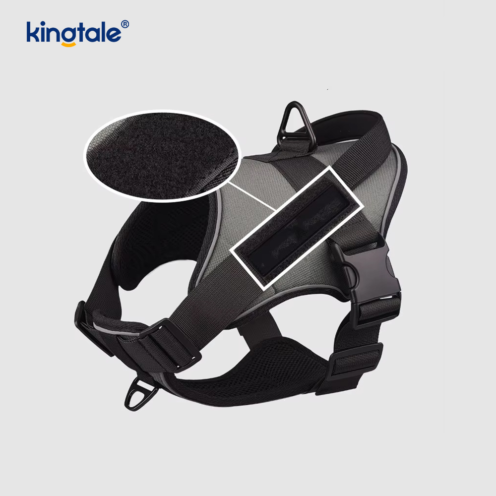 Harnais tactique robuste pour chien, gilet réfléchissant réglable sans traction pour animaux de compagnie
