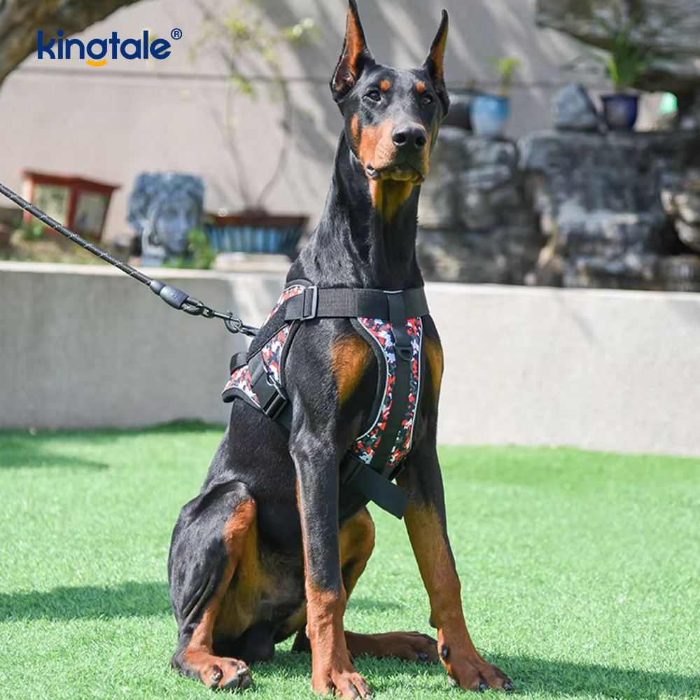 Harnais tactique robuste pour chien, gilet réfléchissant réglable sans traction pour animaux de compagnie