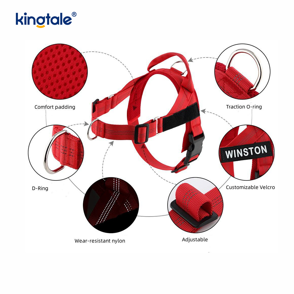 Harnais pour chien réglable durable en maille réfléchissante personnalisée sans traction