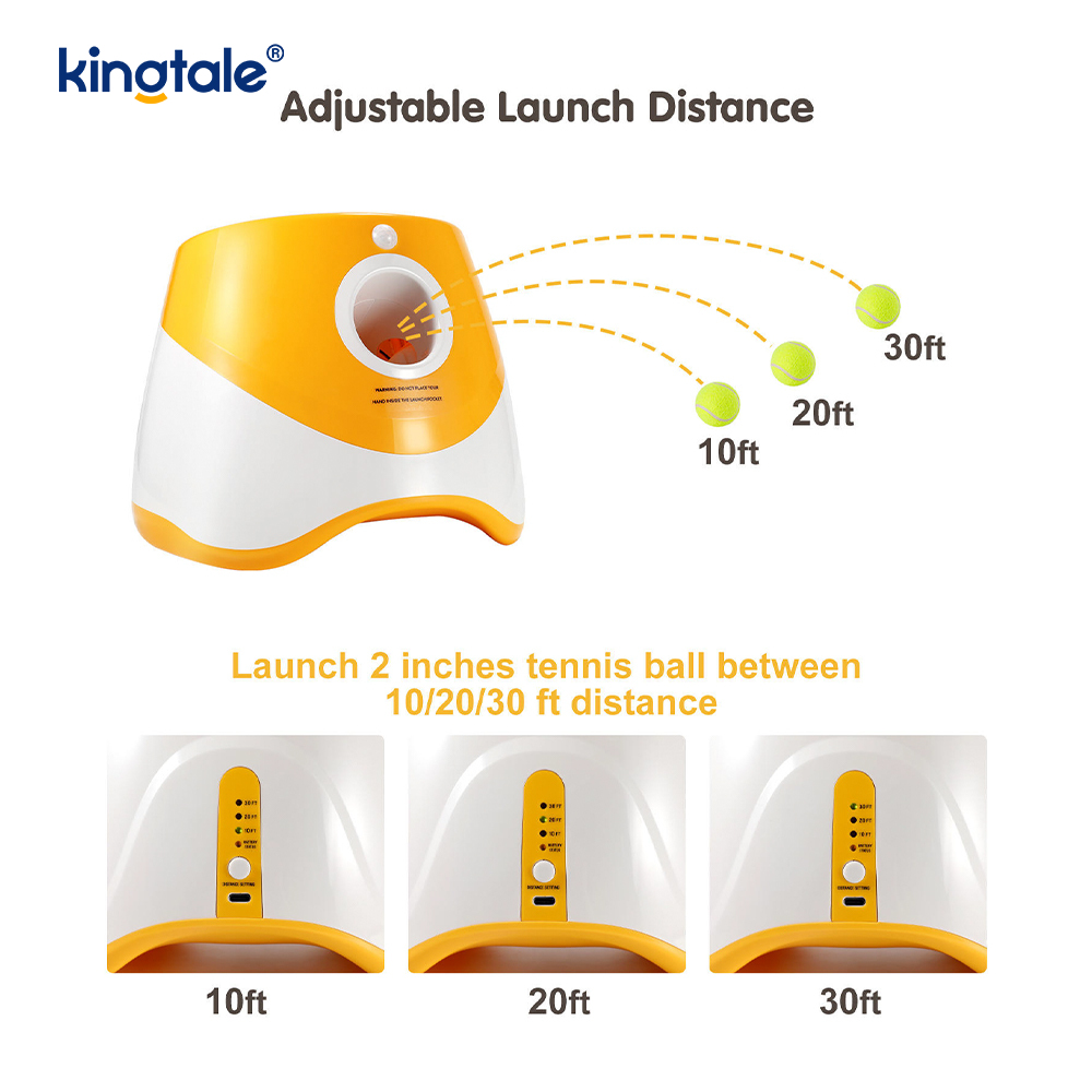Lanceur de balle automatique avec 3 mini balles de tennis, jouets pour chiens en plein air