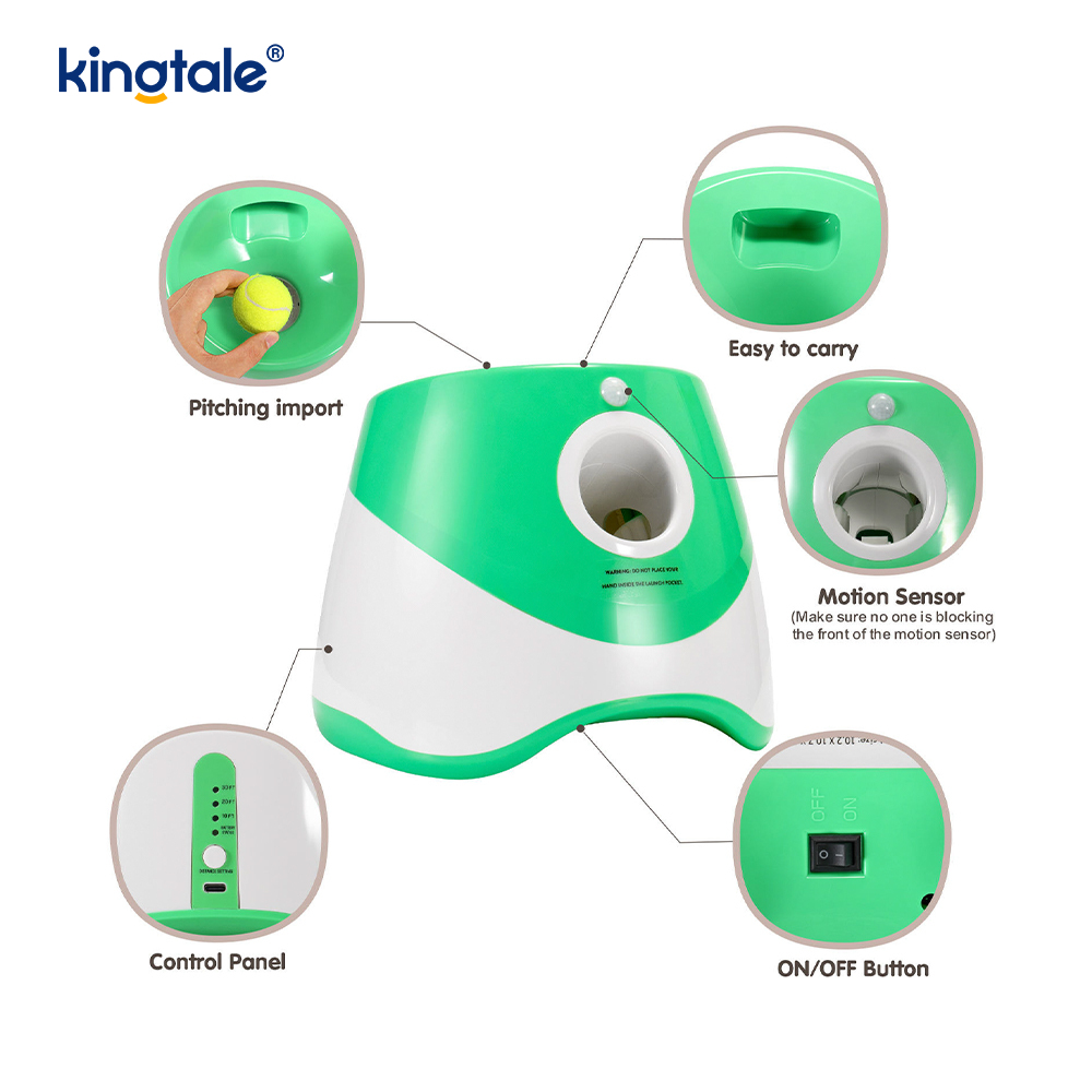 Lanceur de balle automatique avec 3 mini balles de tennis, jouets pour chiens en plein air