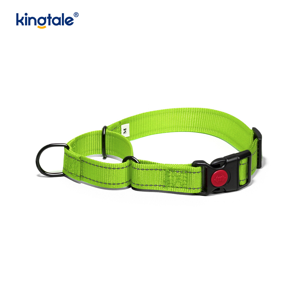 Collier pour chien Martingale en nylon réglable réfléchissant sans traction à dégagement rapide