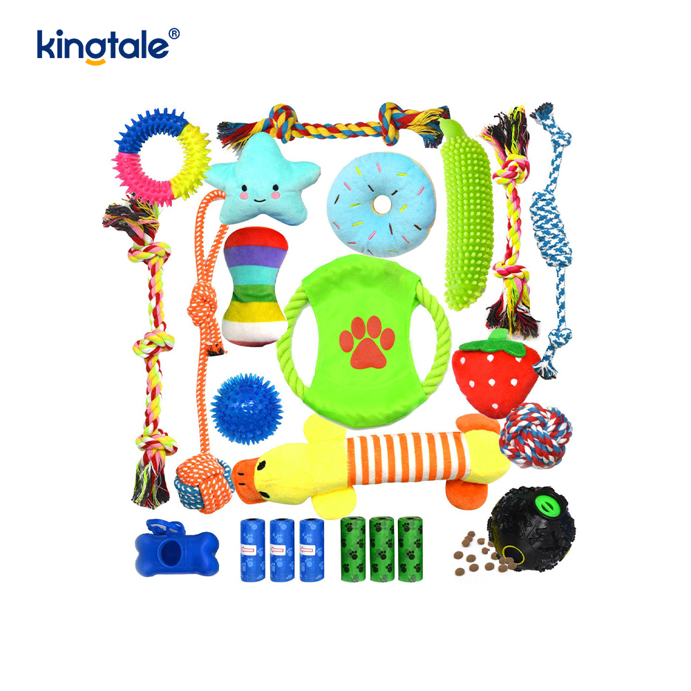 Bâtons de dentition durables pour chiot, boules de corde en coton, ensemble de jouets pour animaux de compagnie