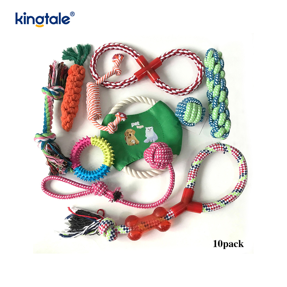 Bâtons de dentition durables pour chiot, boules de corde en coton, ensemble de jouets pour animaux de compagnie