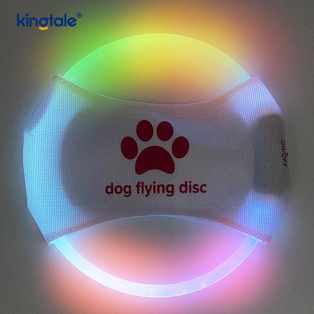 Jouet d'entraînement pour chien Frisbee lumineux rechargeable à LED