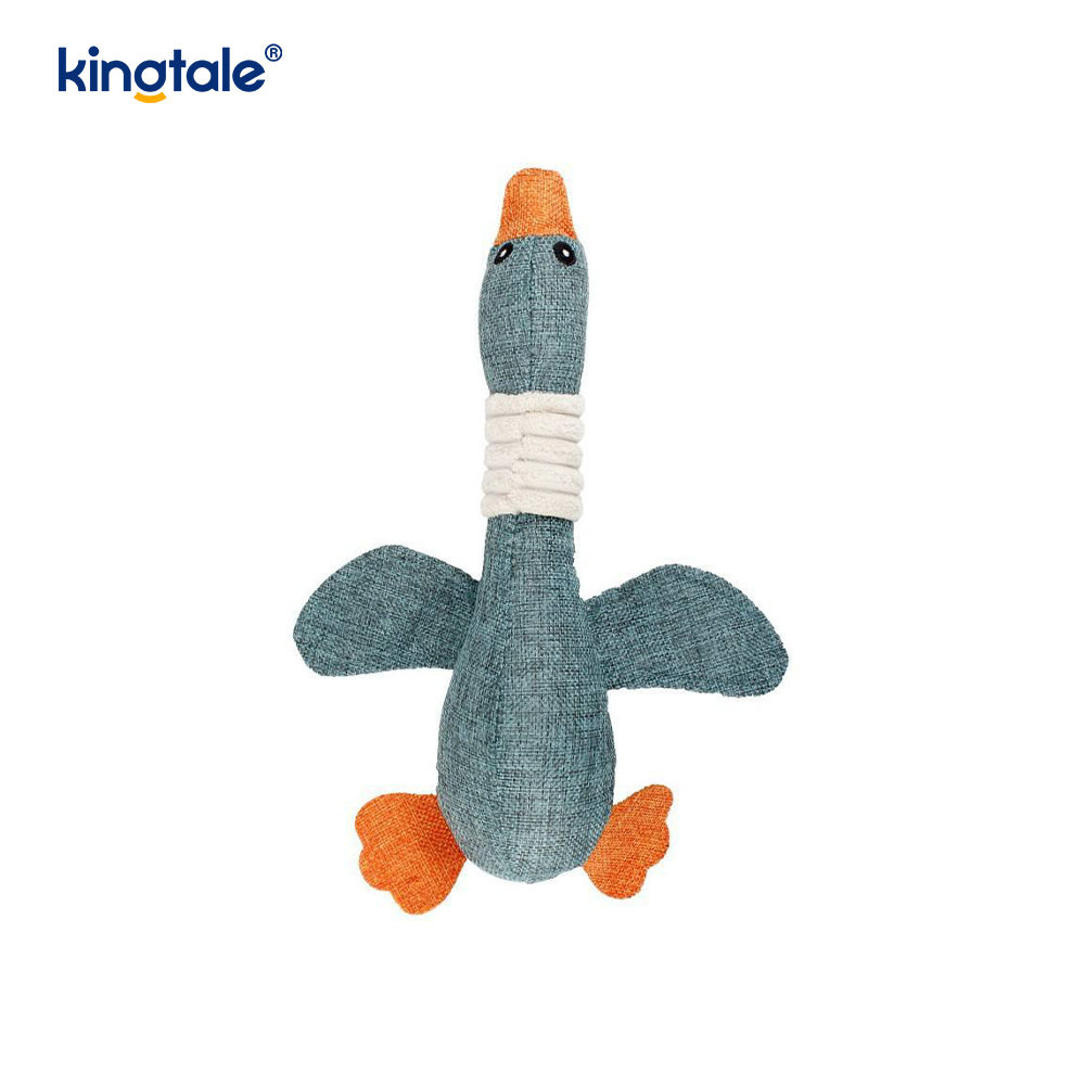 Jouet pour animaux de compagnie en peluche souriant en forme d'oie