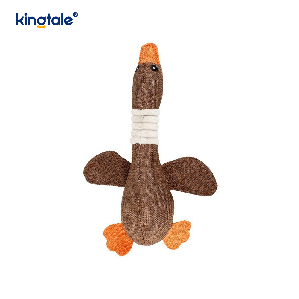 Jouet pour animaux de compagnie en peluche souriant en forme d'oie